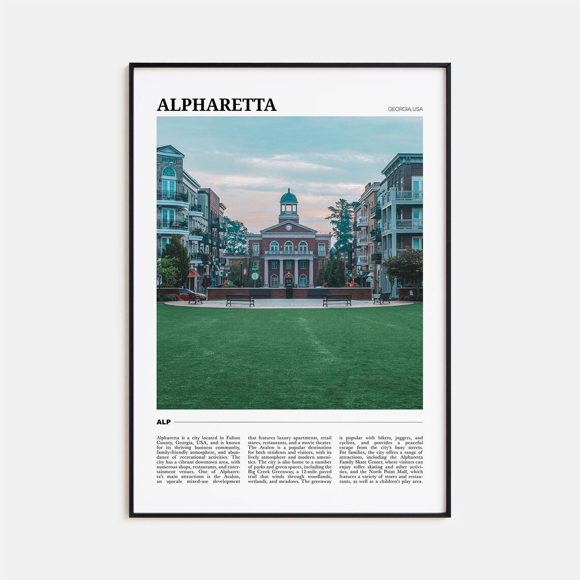 Alpharetta Georgia USA Historic Brick City Hall Downtown Poster