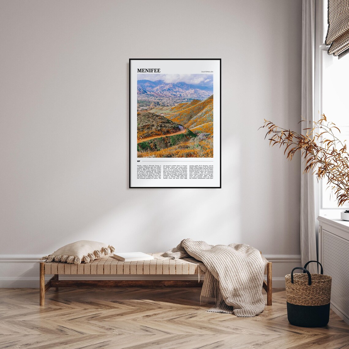 Menifee California Travel Poster Wildflower Hills Mountain Valley View - Image 4