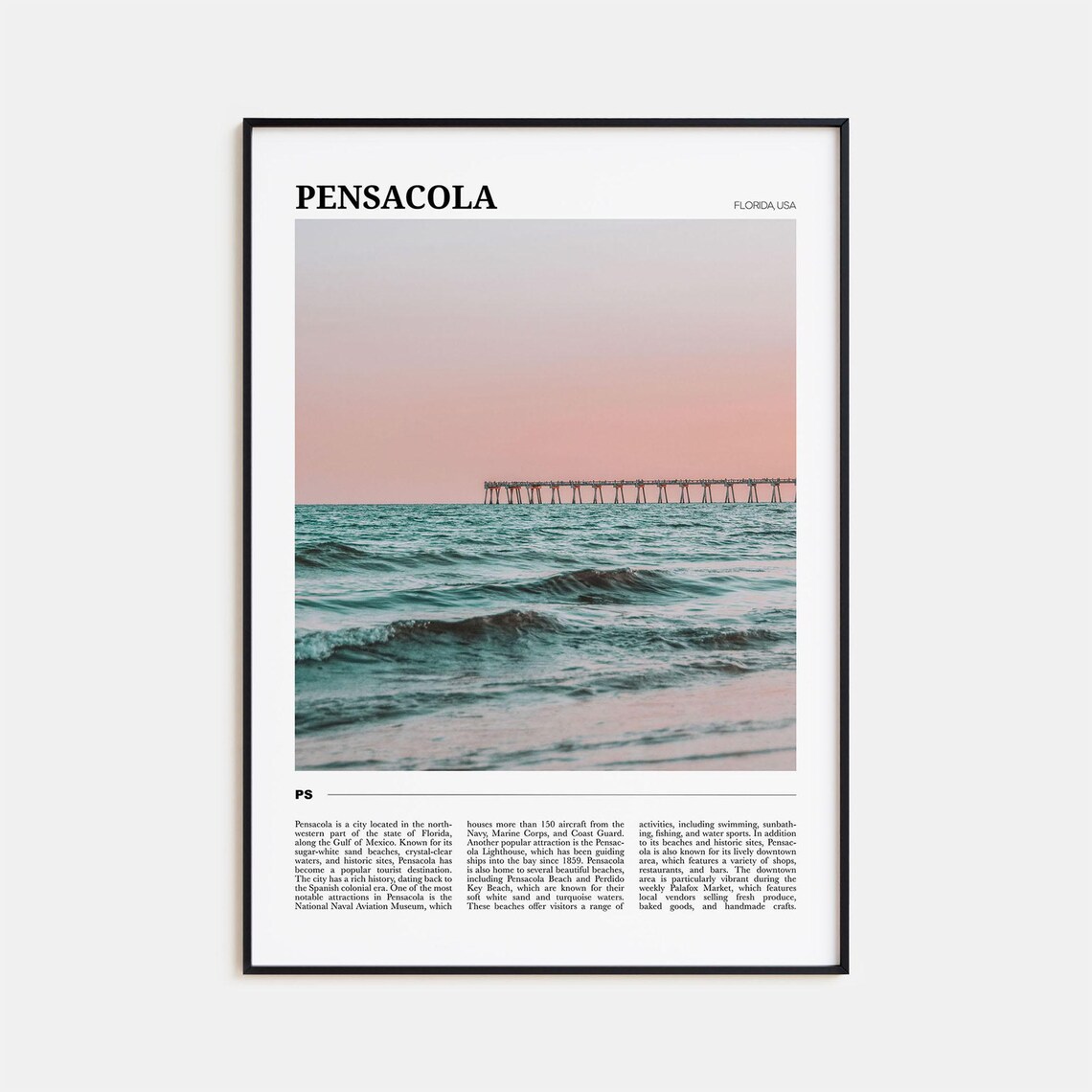 Pensacola Travel Poster, Florida USA Art Print