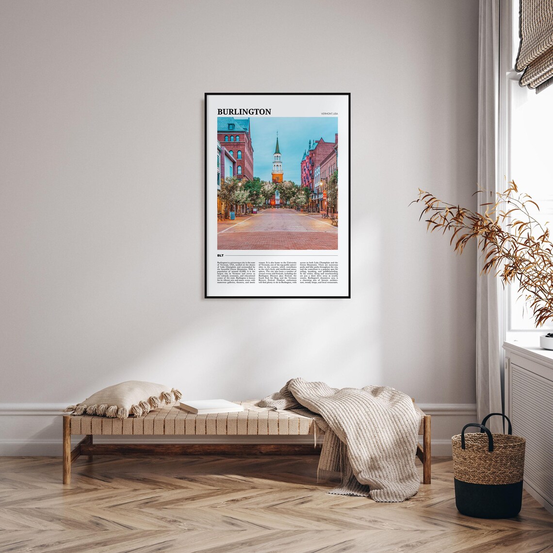 Burlington Vintage Travel Poster, Vermont Wall Art - Image 4