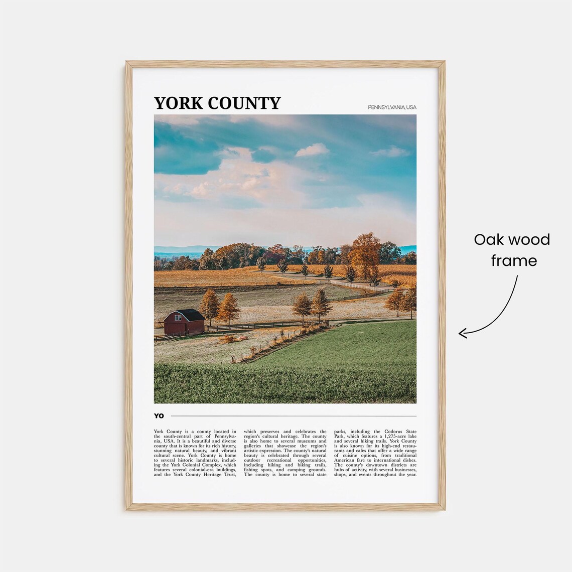 York County Pennsylvania Autumn Farmland and Red Barn Poster - Image 3