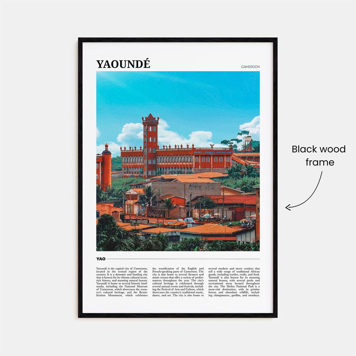 Yaounde Cameroon Red Roofed Landmark Cityscape Photo Travel Poster - Image 2