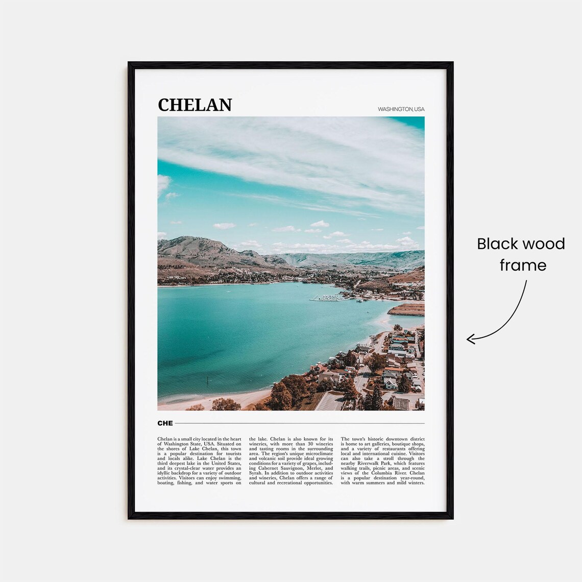 Chelan Travel Poster, Washington USA Art Print - Image 2