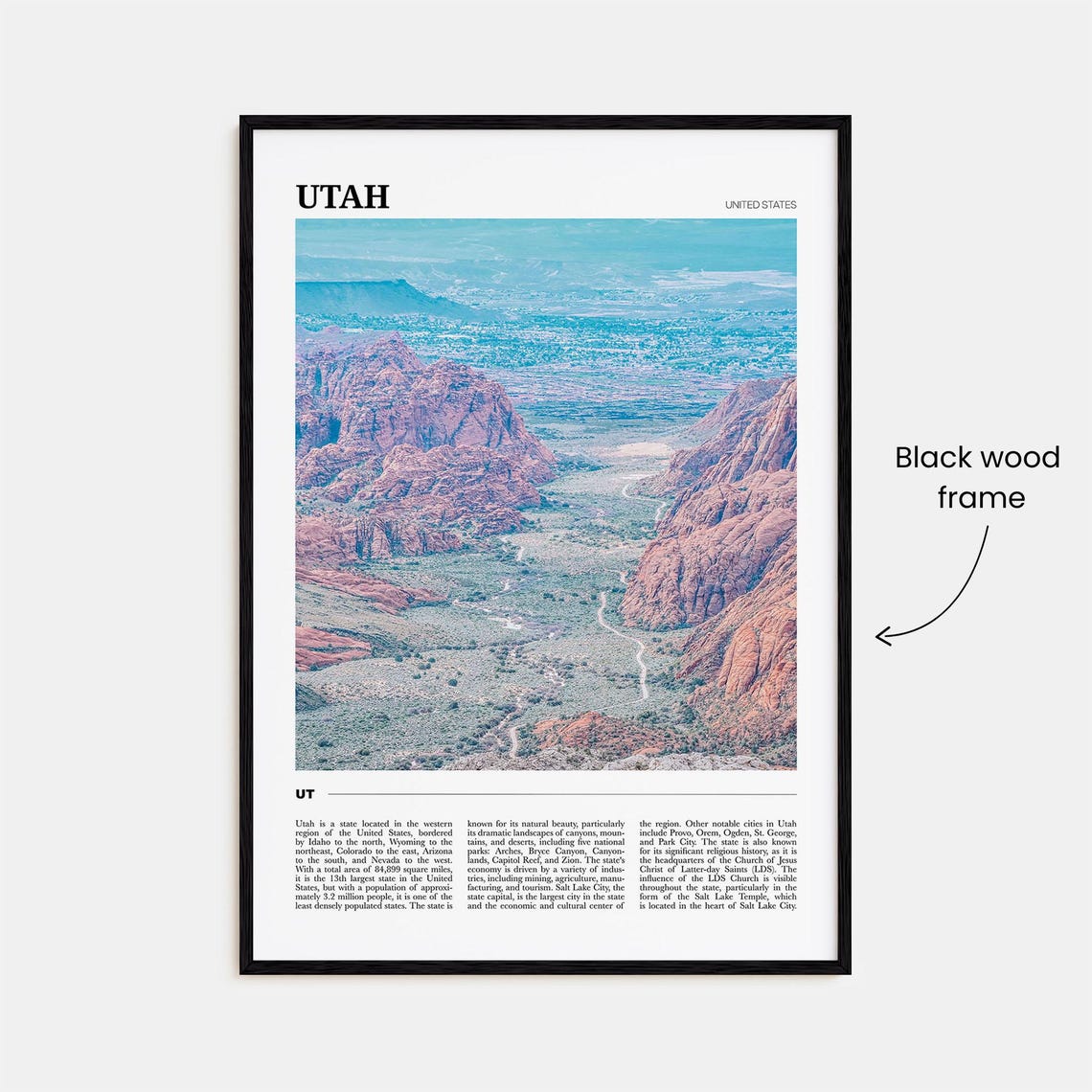 Utah Red Rock Canyon Desert Cliffs Landscape Travel Poster Series - Image 2