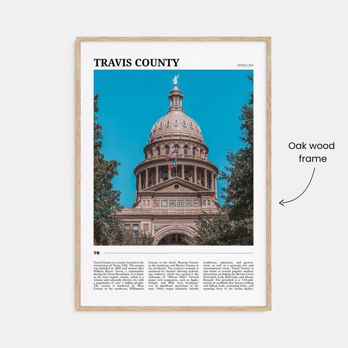 Travis County Texas State Capitol Dome Austin Pink Granite Poster - Image 3