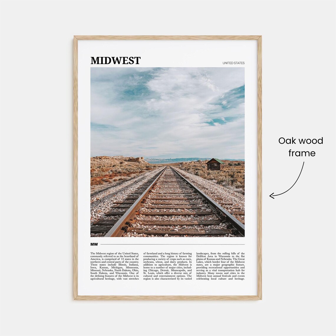 Midwest Prairie Railroad Tracks Sunset Sky Travel Poster Series - Image 3