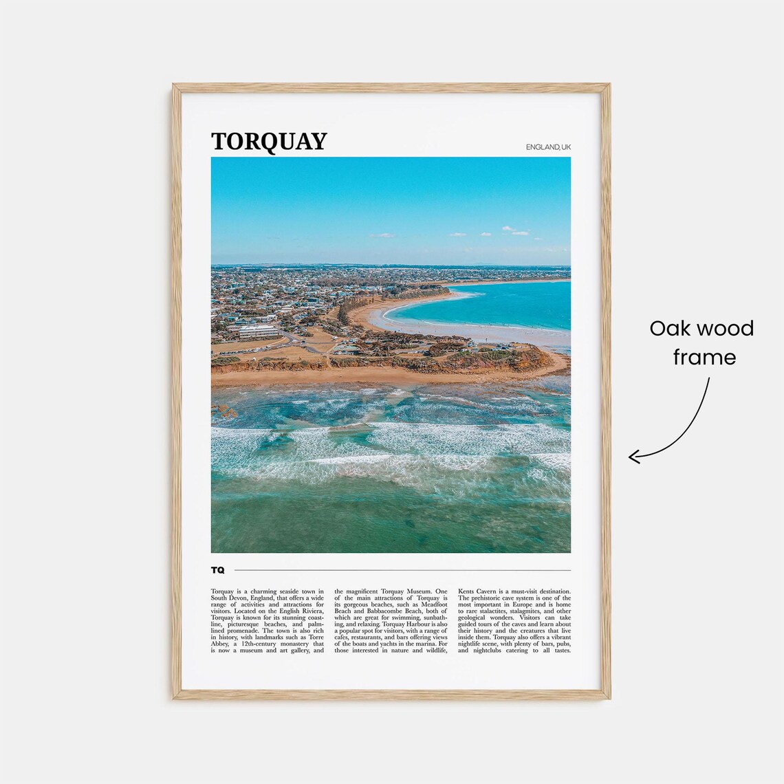 Torquay England UK English Riviera Aerial Beach Coastline Poster - Image 3