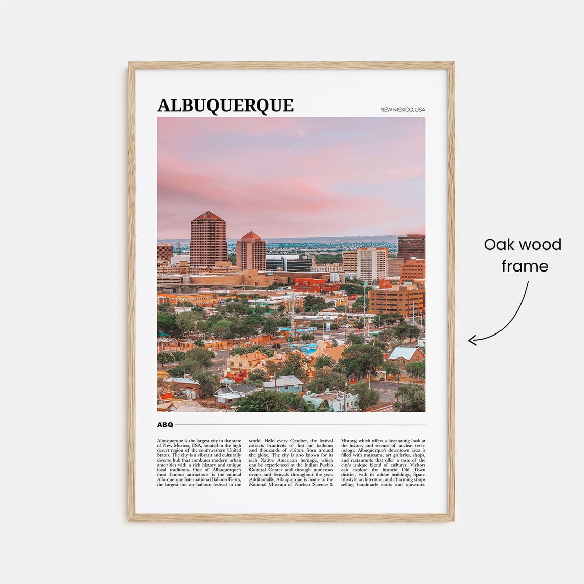 Albuquerque New Mexico USA Desert Skyline Sunset City Poster - Image 3