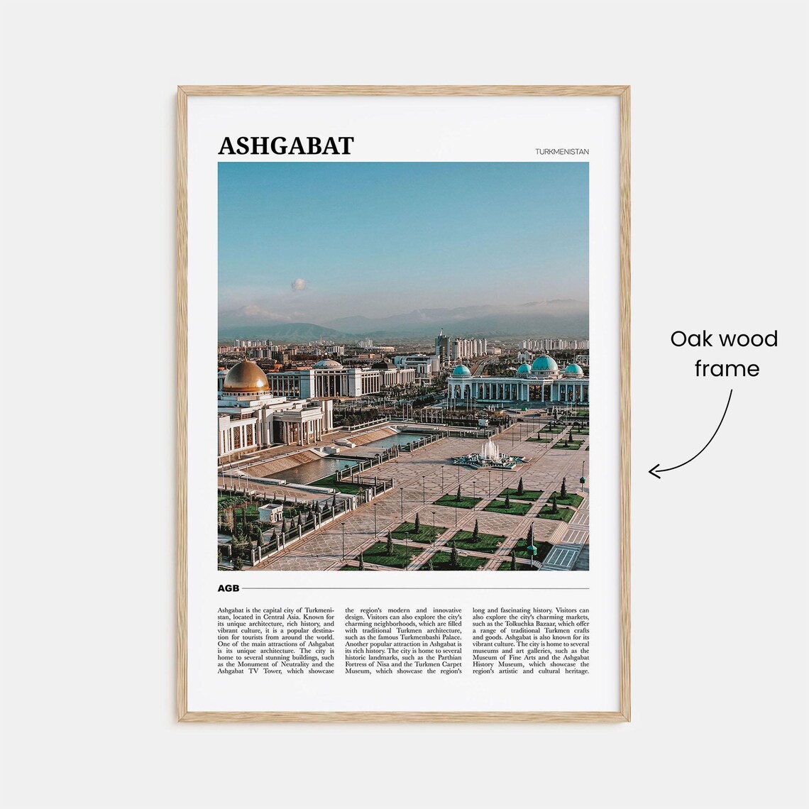 Ashgabat Turkmenistan Marble City Grand Square Travel Poster - Image 3