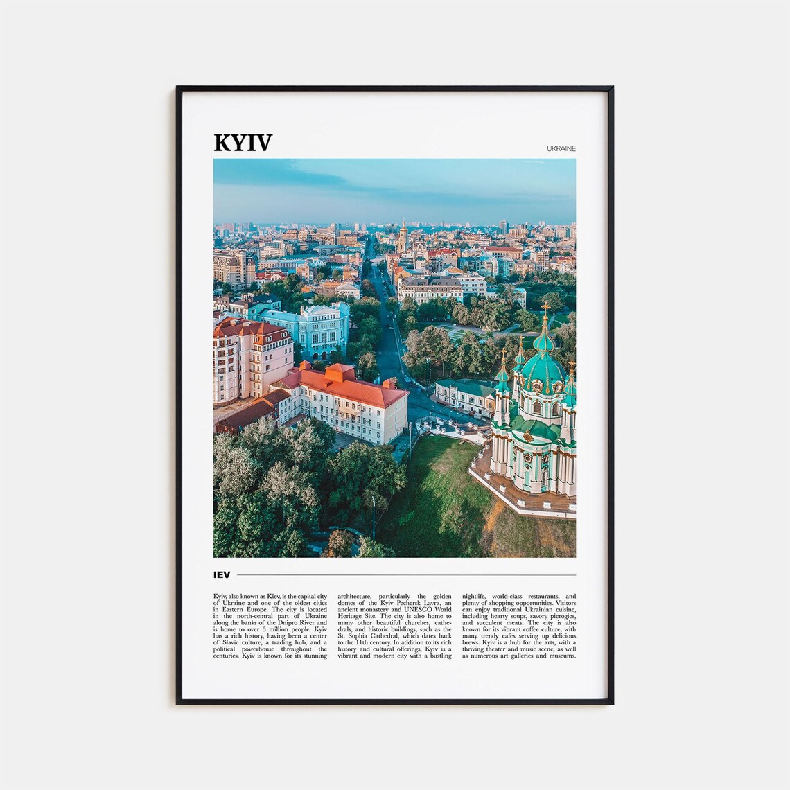Kyiv Travel Poster, Ukraine Wall Art Print