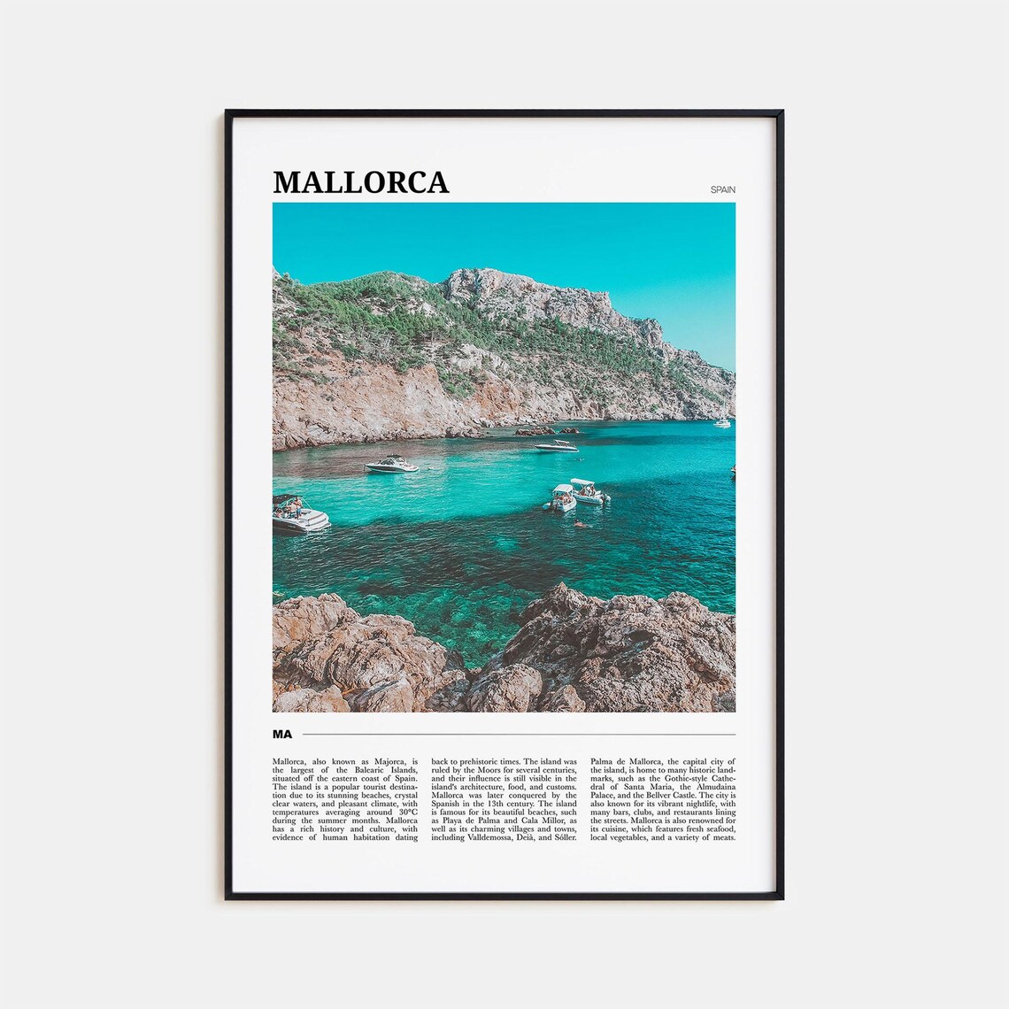 Mallorca Travel Poster, Spain Travel Poster