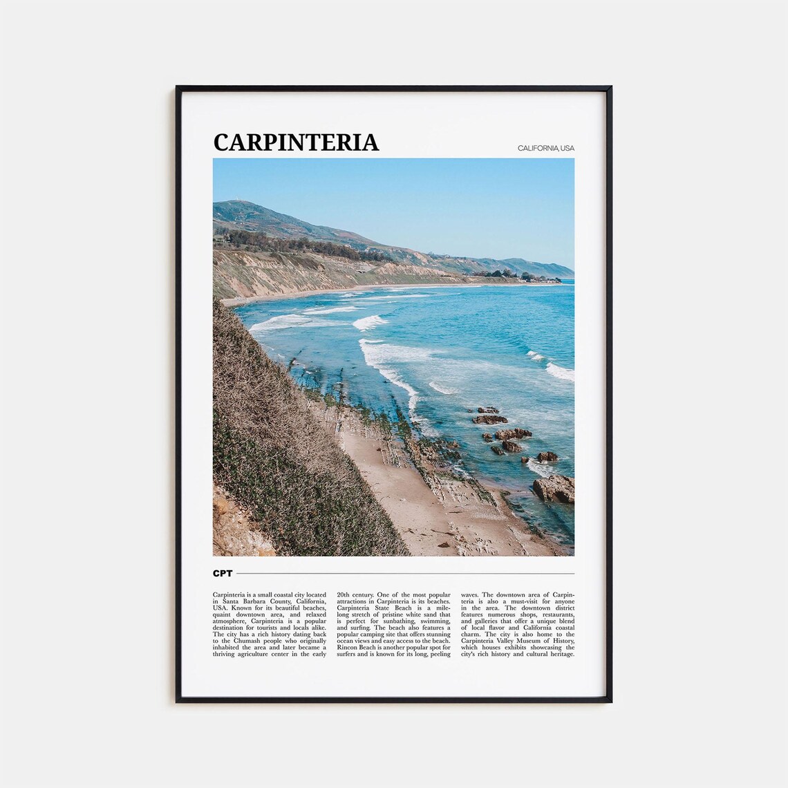 Carpinteria Travel Poster, California Coastal Art Print