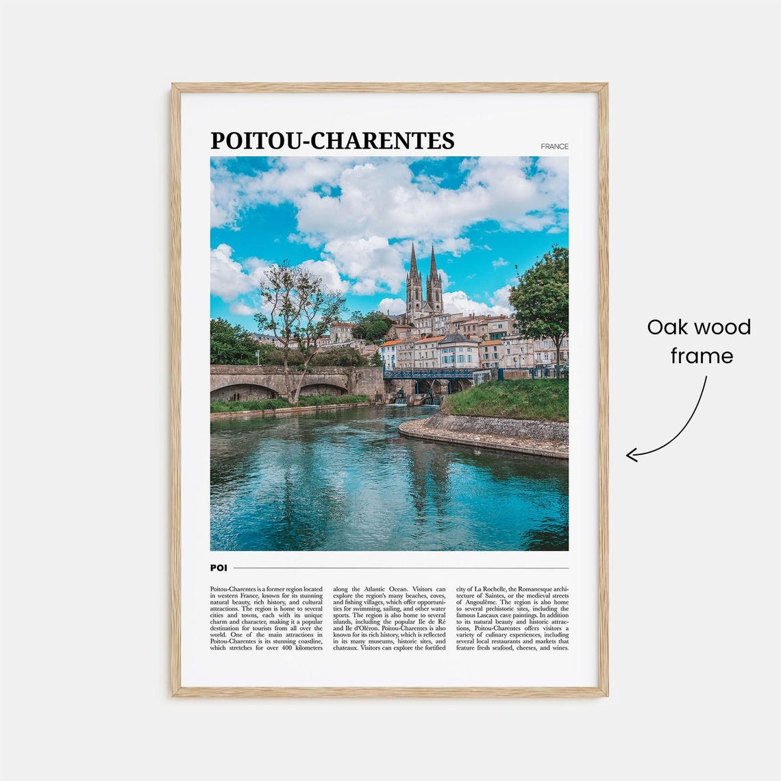 Poitou-Charentes France River Cathedral Twin Spires View Poster - Image 3