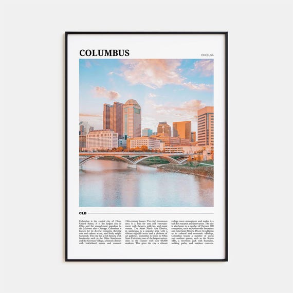 Columbus Travel Poster, Ohio Wall Art