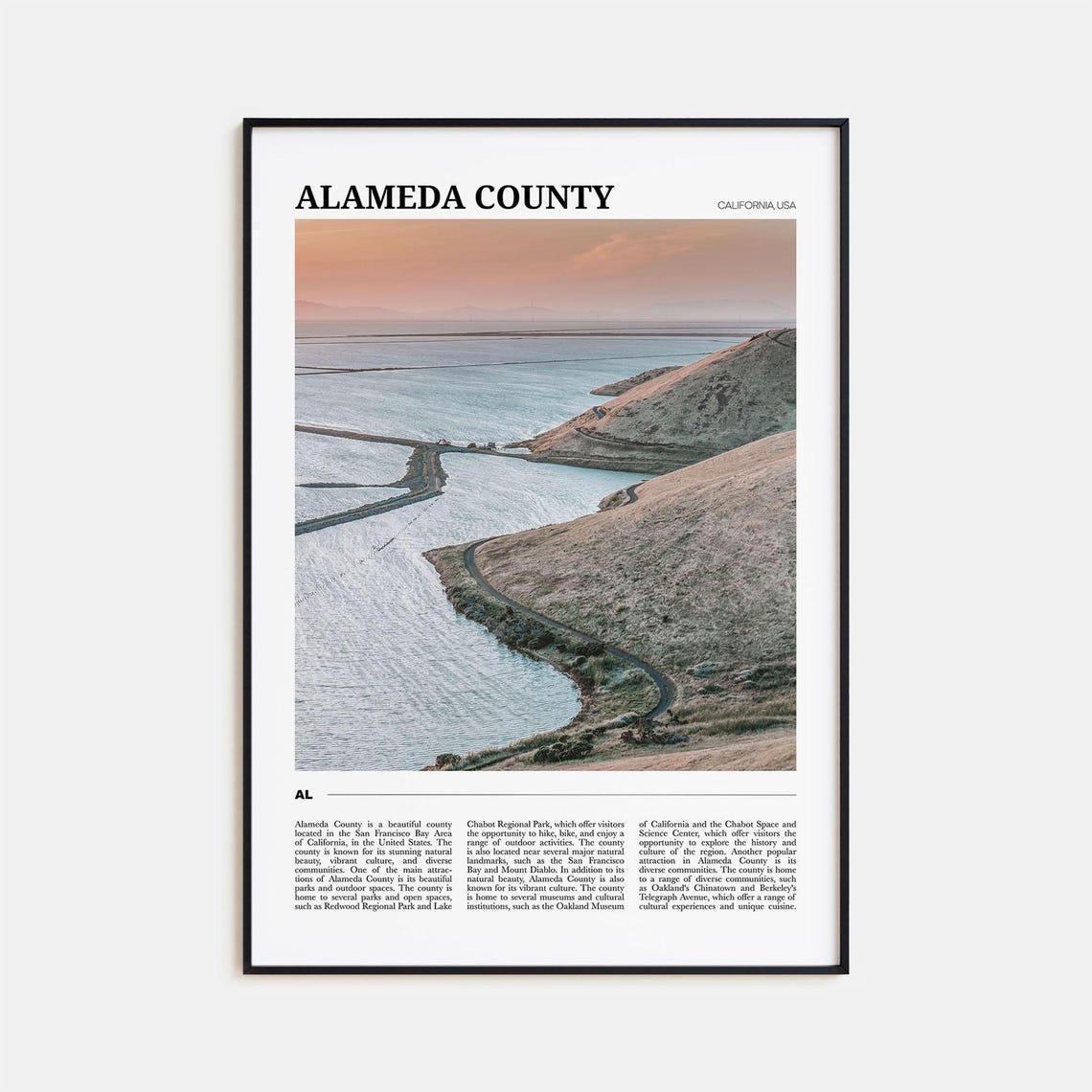 Alameda County California USA Bay Shoreline Sunset Aerial Poster