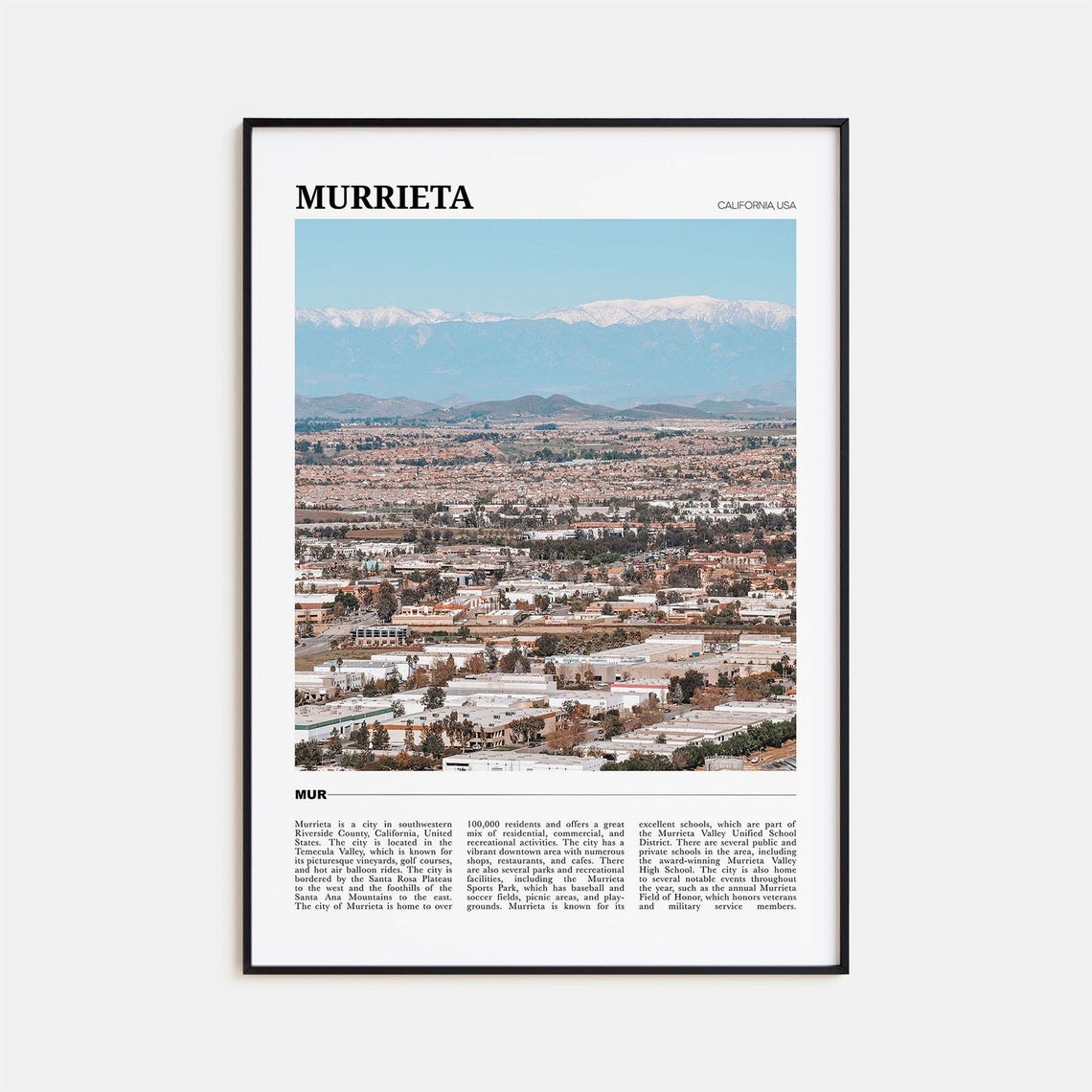 Murrieta Travel Poster Murrieta Wall Art Murrieta Poster Print Murrieta Photo Murrieta Decor California Usa