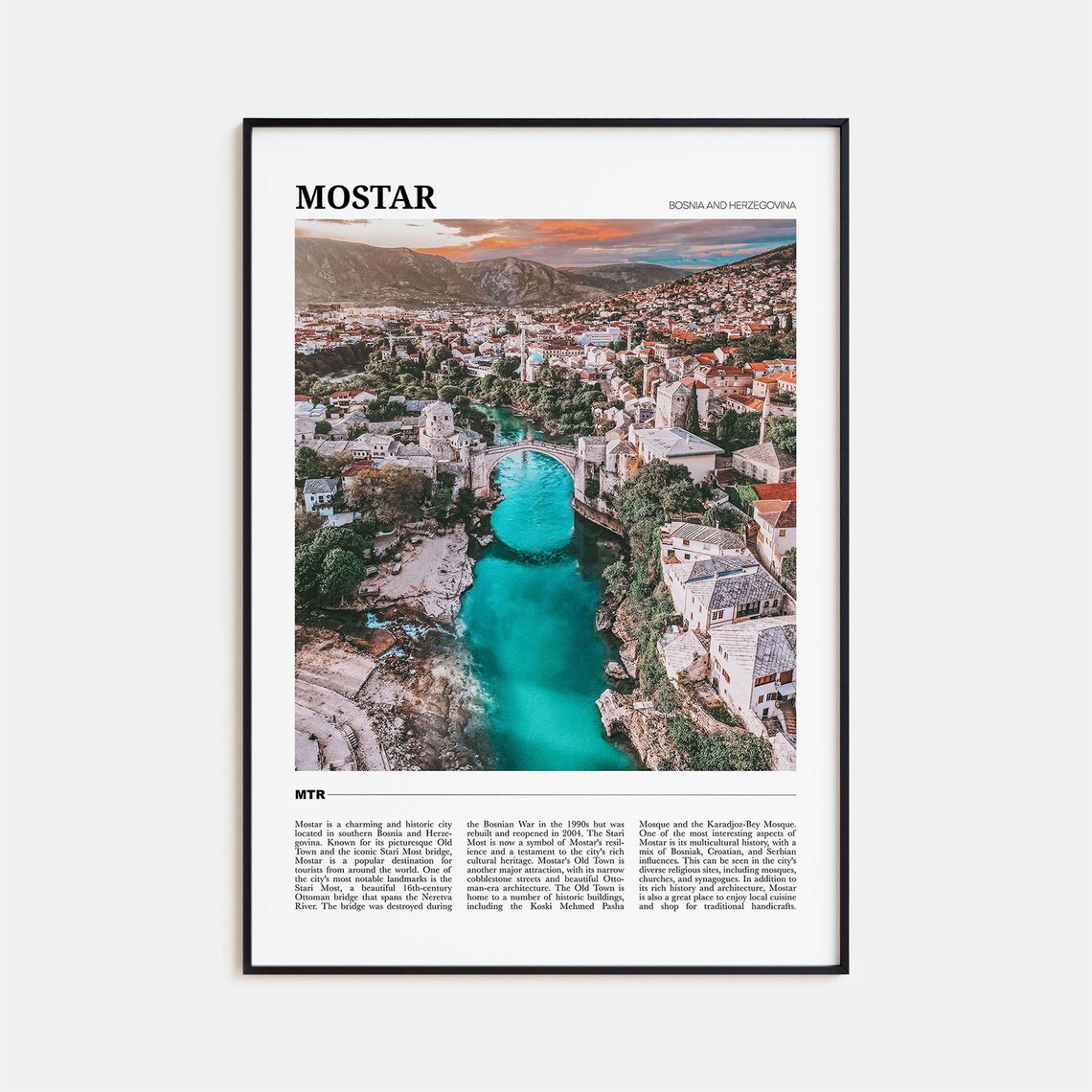 Mostar Wall Art Bosnia And Herzegovina Poster