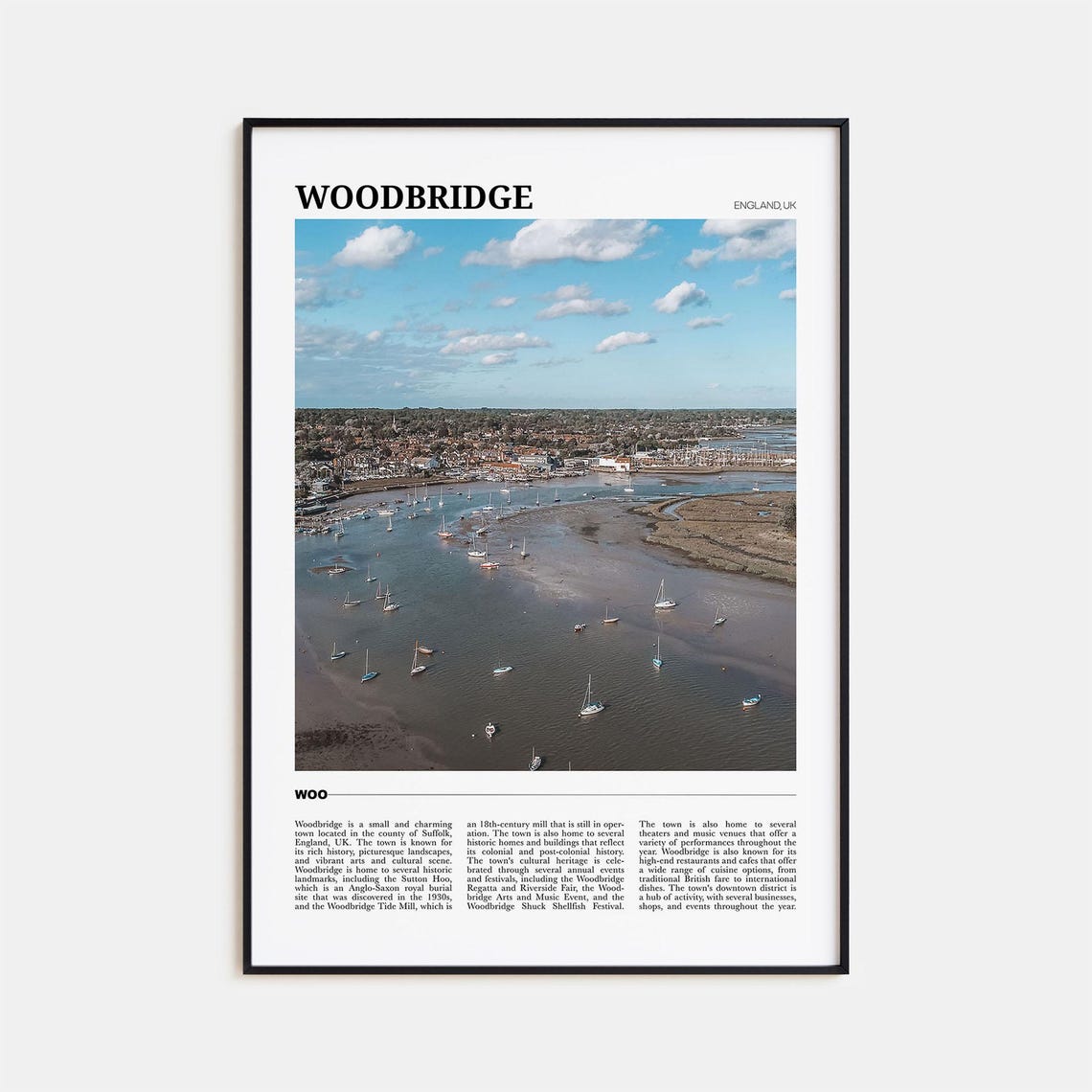 Woodbridge Travel Poster Woodbridge Wall Art Woodbridge Poster Print Woodbridge Photo Woodbridge Decor England Uk