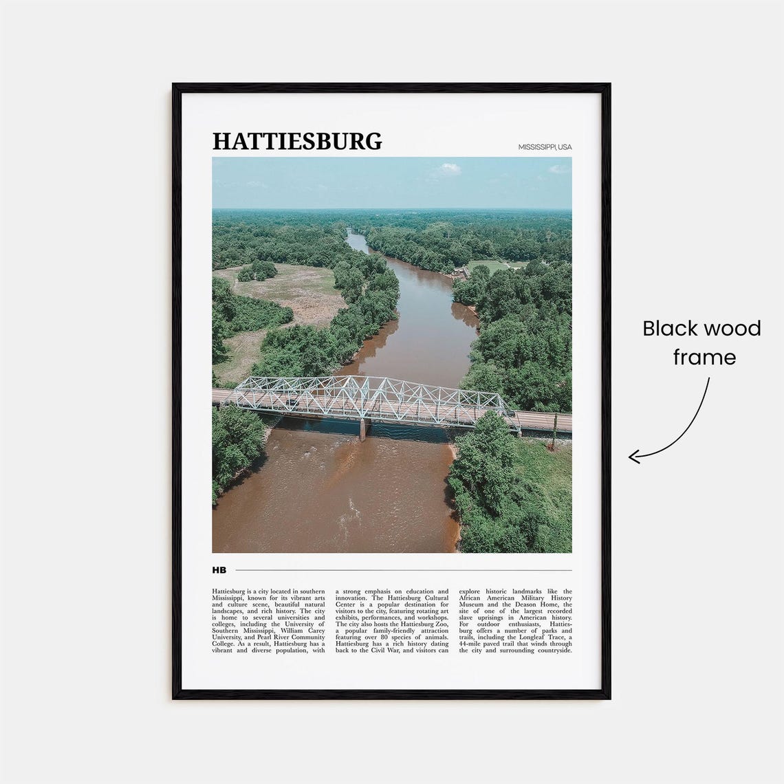 Hattiesburg Travel Poster Hattiesburg Wall Art Hattiesburg Poster Print Hattiesburg Photo Hattiesburg Decor Mississippi Usa - Image 2