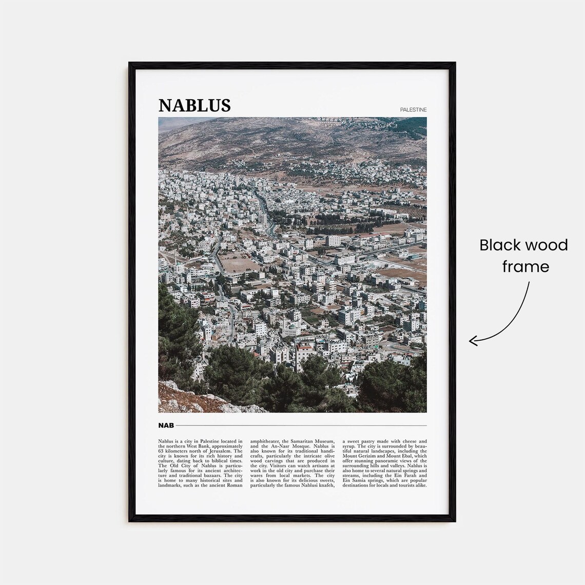 Nablus Travel Poster, Palestine Place Print - Image 2