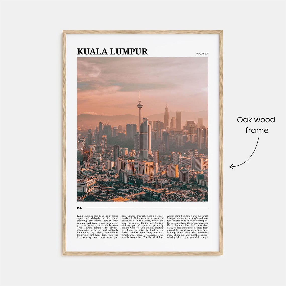 Kuala Lumpur Malaysia Travel Poster KL Tower Skyline Sunset View - Image 3