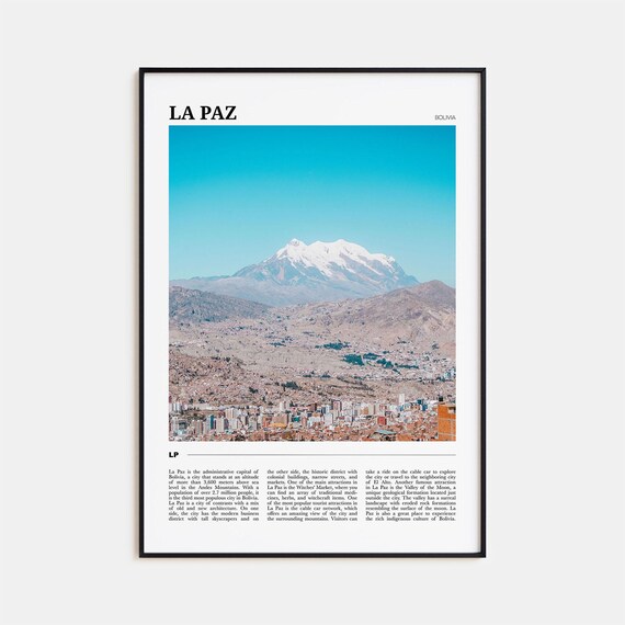 La Paz Decor Bolivia Travel Poster