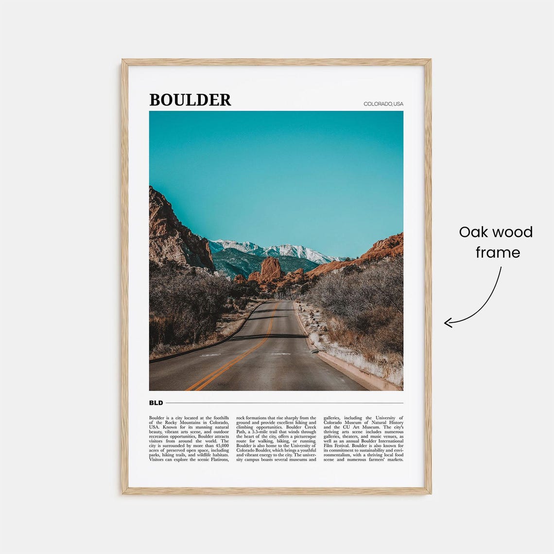 Boulder Colorado Rocky Mountain Road and Red Rocks Travel Poster - Image 3
