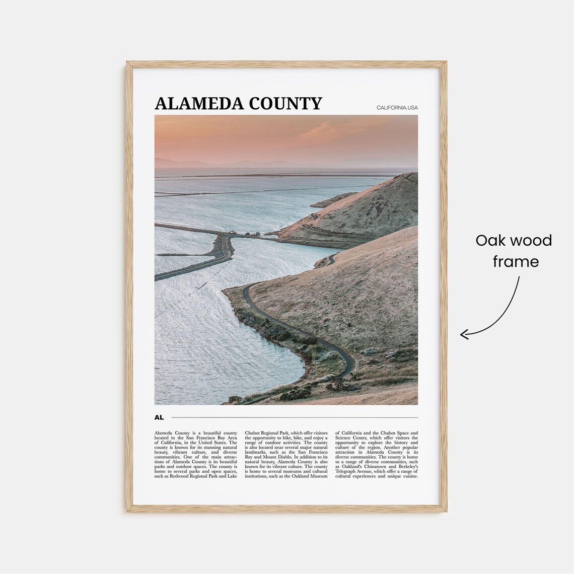 Alameda County California USA Bay Shoreline Sunset Aerial Poster - Image 3