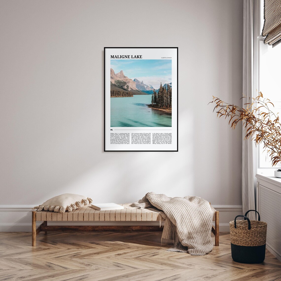 Maligne Lake Alberta Travel Poster Glacial Lake Mountain Valley View - Image 4