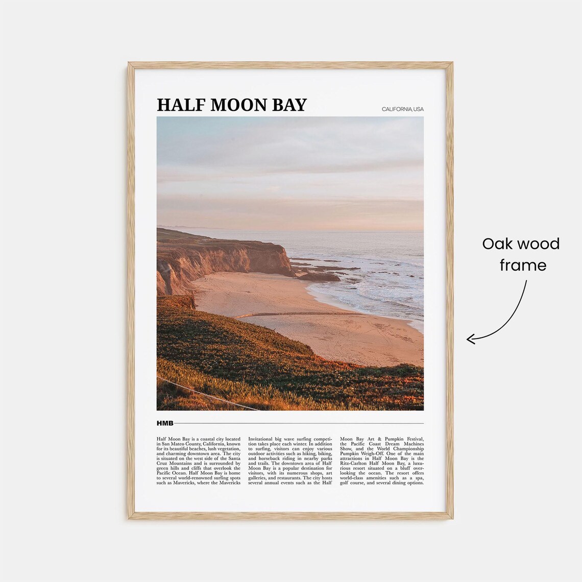 Half Moon Bay Travel Poster, California USA Art Print - Image 3