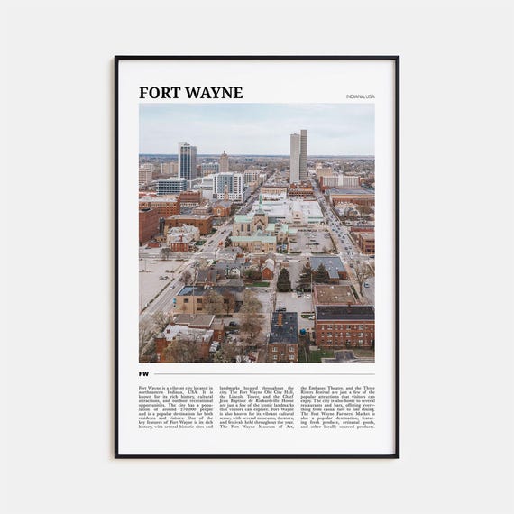 Fort Wayne Travel Poster, Indiana USA Art Print