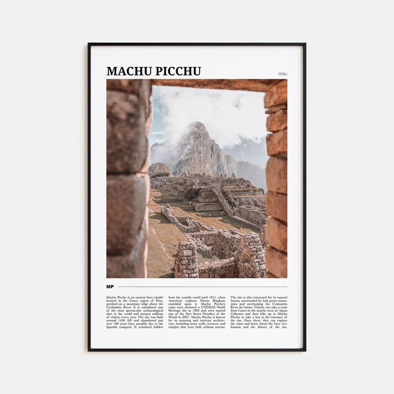 Machu Picchu Vintage Travel Poster, Peru Art Print
