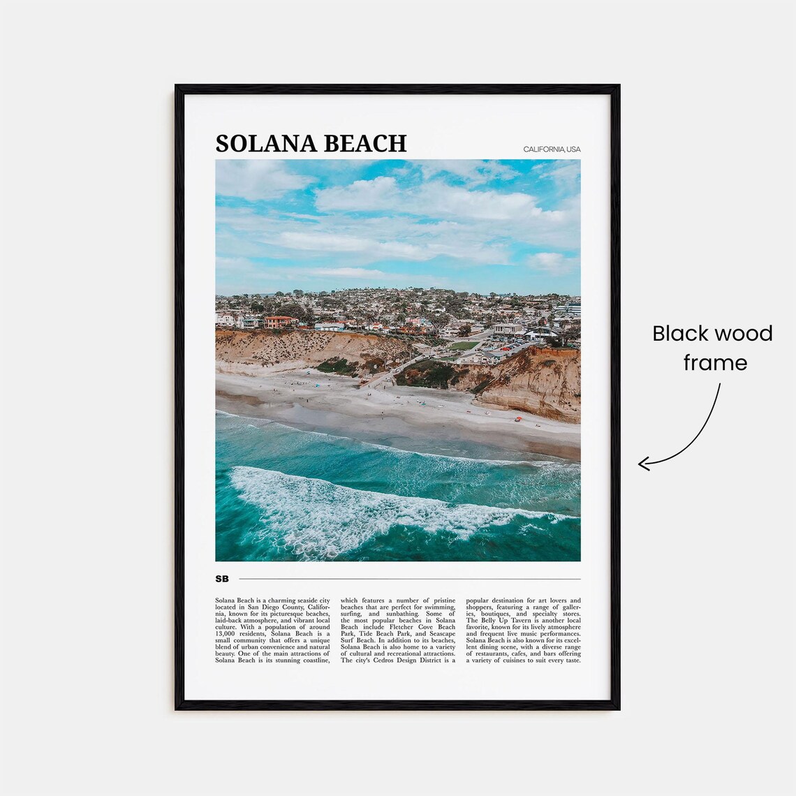 Solana Beach Travel Poster, California Wall Art - Image 2