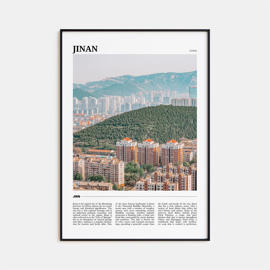 Jinan China City of Springs Mountain Travel Photography Poster