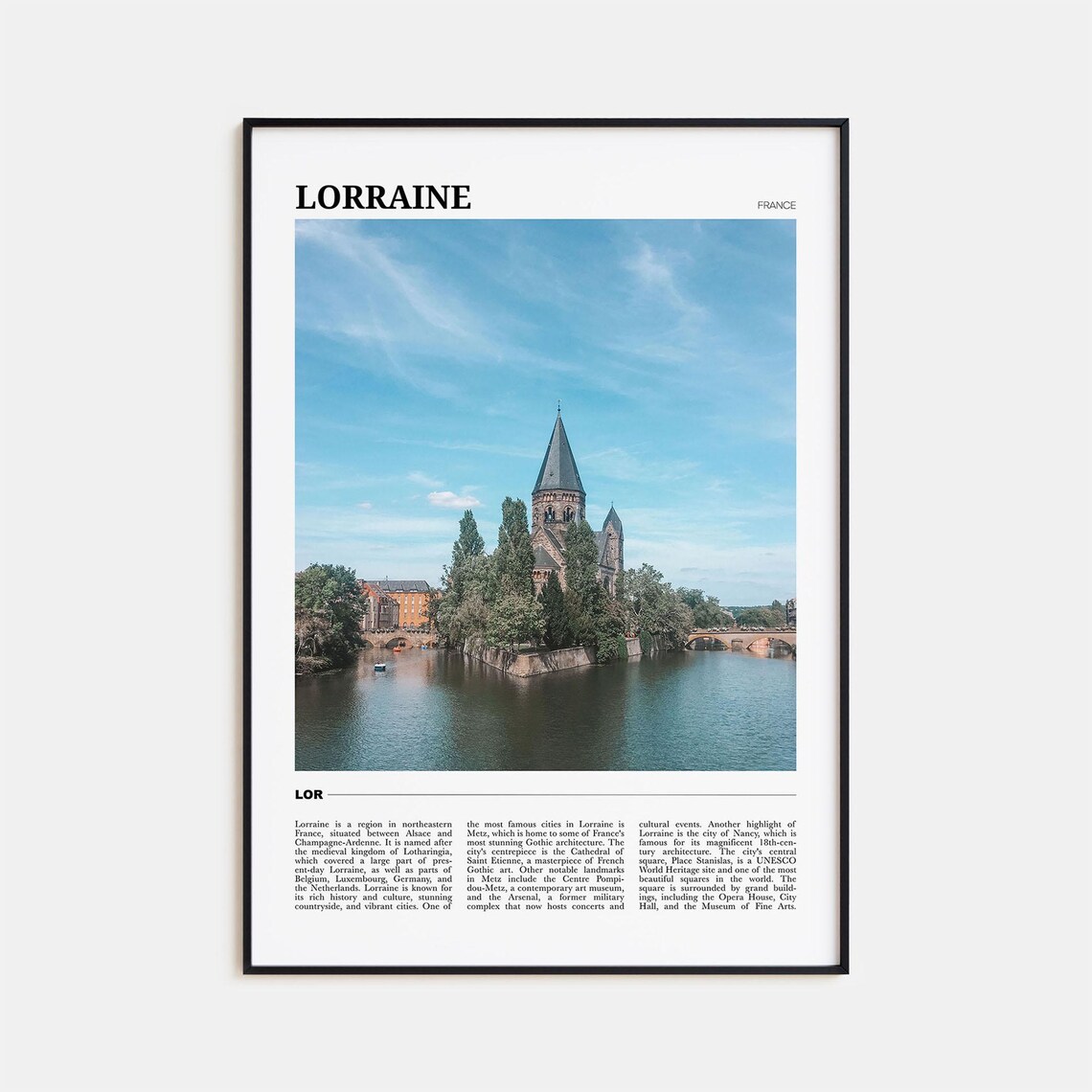 Lorraine France Metz Church Riverside Old Town Historic Poster