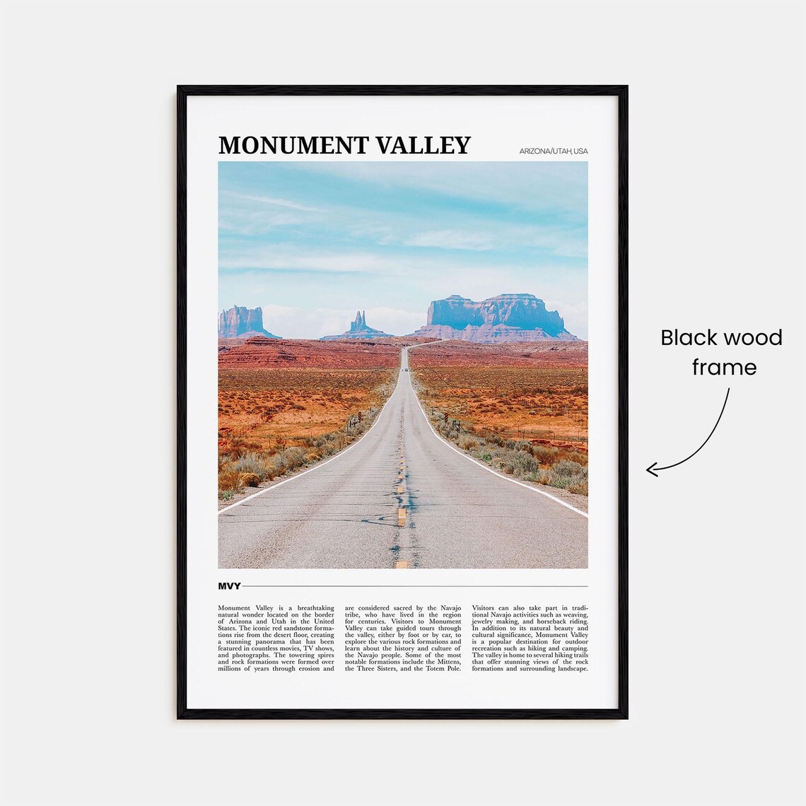 Monument Valley Arizona Utah Desert Road Buttes Sunset Travel Poster - Image 2