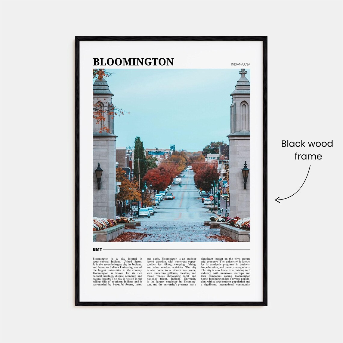 Bloomington Travel Poster, Indiana USA Art Print - Image 2