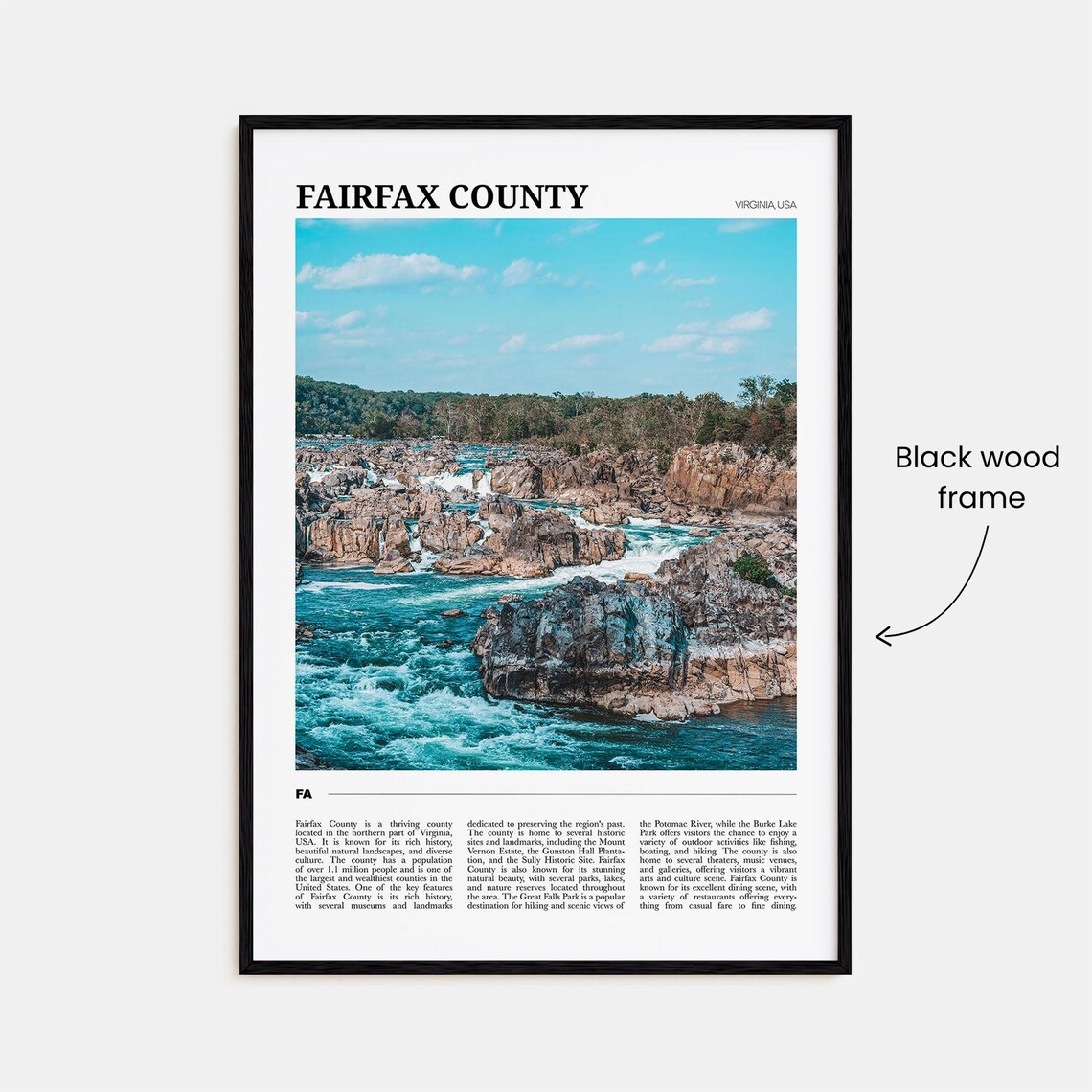 Fairfax County Travel Poster, USA Wall Art Print - Image 2