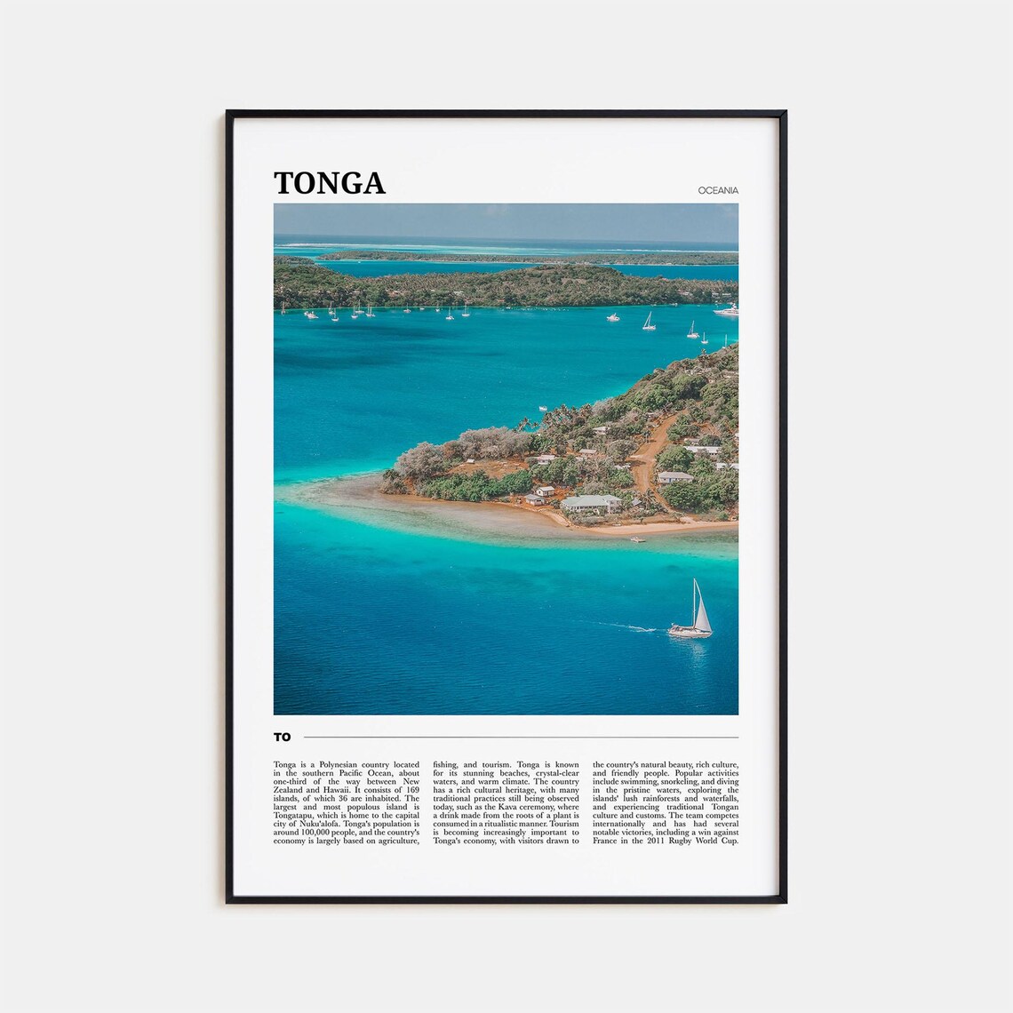 Tonga Travel Poster, Oceania Travel Poster