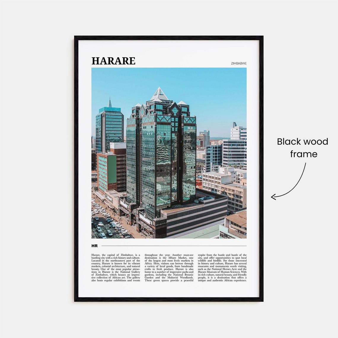Harare Zimbabwe Modern Glass Skyscrapers Cityscape Travel Poster - Image 2