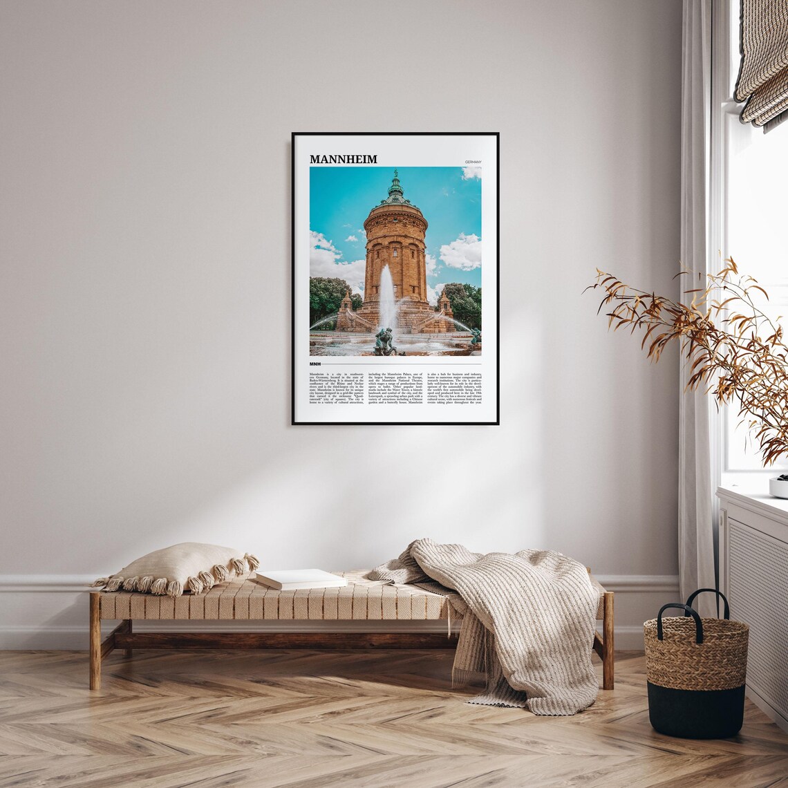 Mannheim Germany Historic Water Tower Fountain Landmark Poster - Image 4