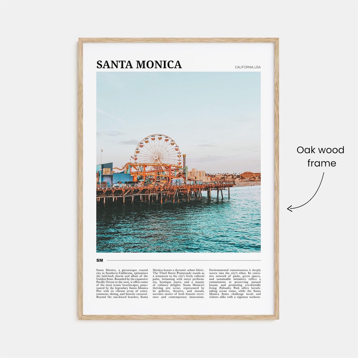 Santa Monica California Pier Ferris Wheel Photo Beach Travel Poster - Image 3