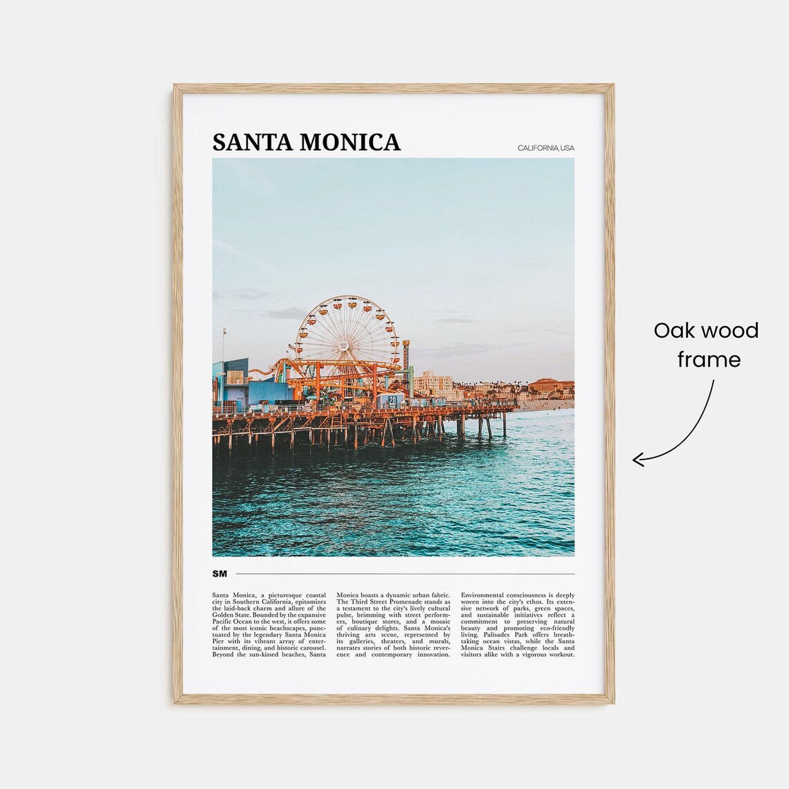 Santa Monica Travel Poster No 2 Santa Monica Wall Art Santa Monica Poster Print Santa Monica Photo Santa Monica Decor - Image 3