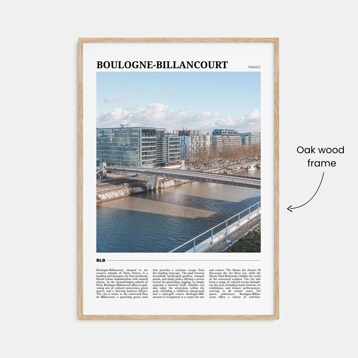 Boulogne Billancourt France Modern Bridge Riverside View Poster - Image 3