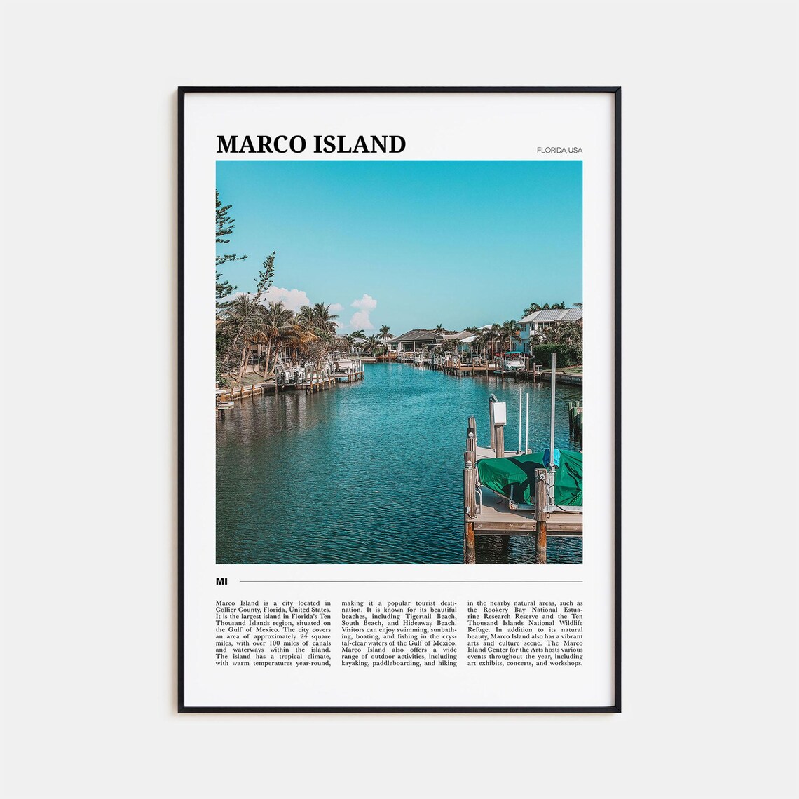 Marco Island Travel Poster, Florida USA Art Print