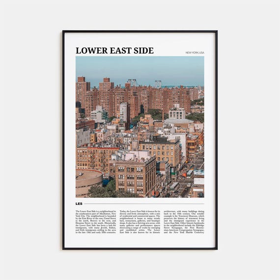 Lower East Side Travel Poster, New York Wall Art