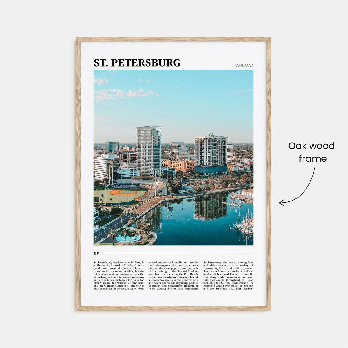 St Petersburg Florida Skyline Marina Downtown Photo Travel Poster - Image 3