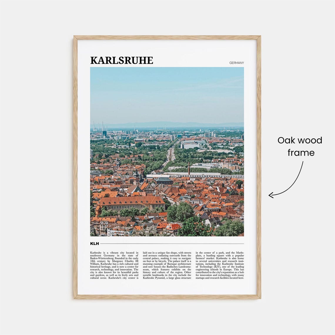 Karlsruhe Germany Aerial Cityscape Red Rooftops Urban View Poster - Image 3