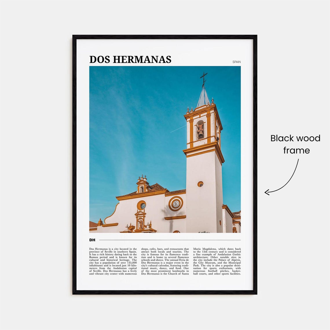 Dos Hermanas Spain Andalusian Church Bell Tower Photo Travel Poster - Image 2