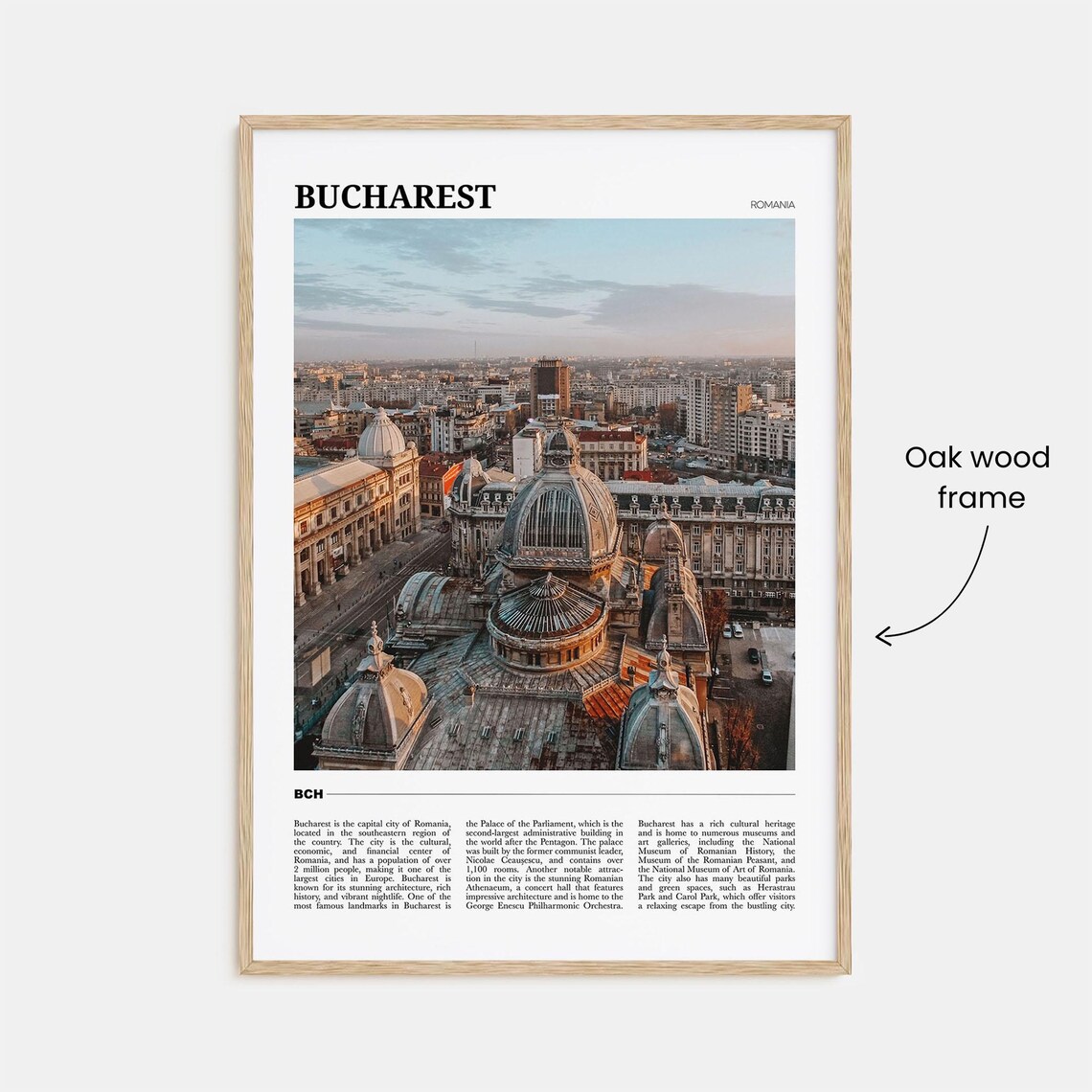 Bucharest Romania Aerial Old Town Domes Historic Skyline Poster - Image 3